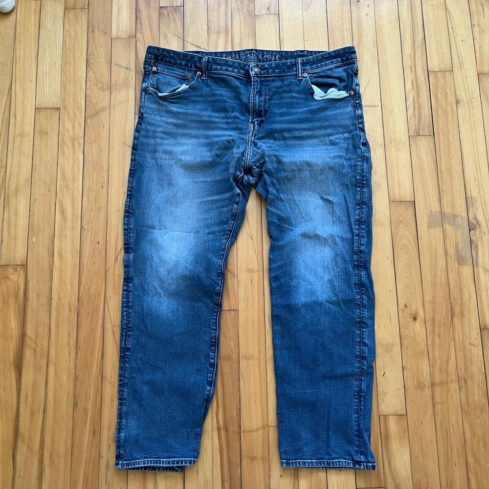American Eagle Outfitters Mens Jeans Original Straight Fit Blue Wash Size 42x32